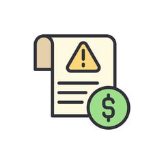 Business risk colored icons, minimalist vector illustration ,simple transparent graphic element .Isolated on white background