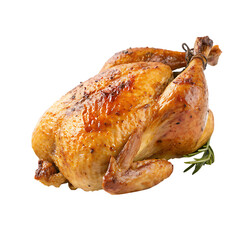 Roast chicken isolated on transparent background