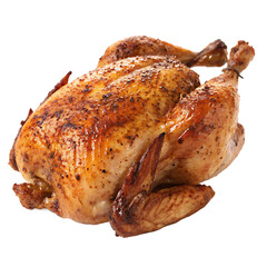 Roast chicken isolated on transparent background