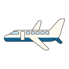 AIRPLANE cute vehicle doodle icon kawaii style simple outline isolated vector transportation illustration travel element drawing object