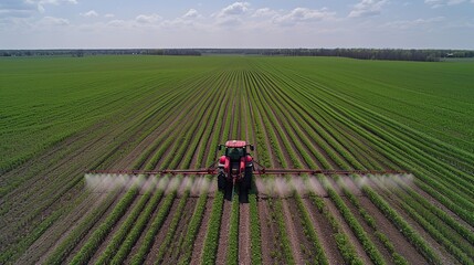 Tractor Spraying Crops