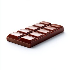 Delicious chocolate bar close up shot on white background