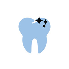 healhty  tooth logo icon illustration flat
