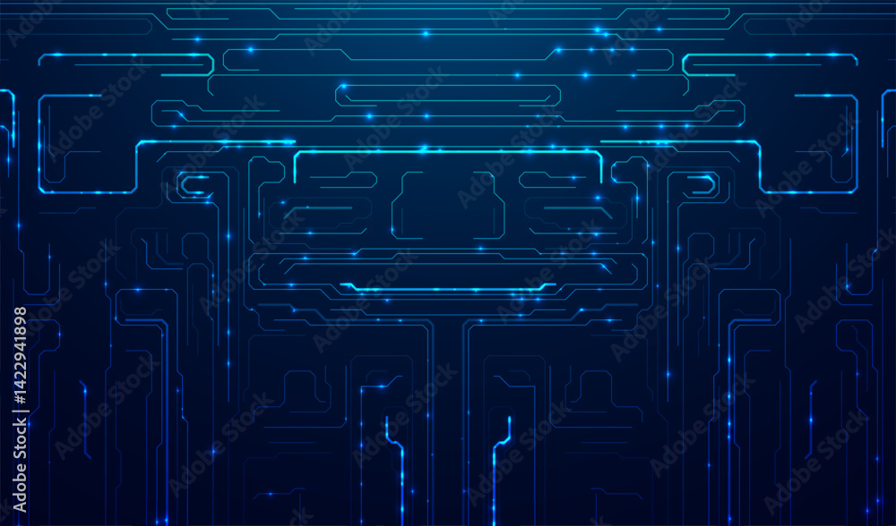 Poster abstract futuristic circuit board background. big data code representation. hi-tech illustration of 