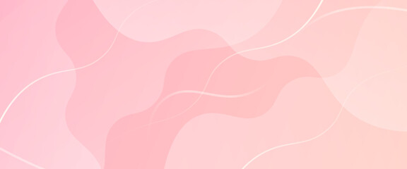 Minimalist banner background, pastel, pink and yellow gradient. Wave effect style, abstract background. eps10.