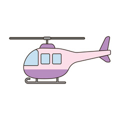 HELICOPTER cute vehicle doodle icon kawaii style simple outline isolated vector transportation illustration travel element drawing object