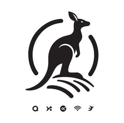 A Kangaroo silhouette vector illustration