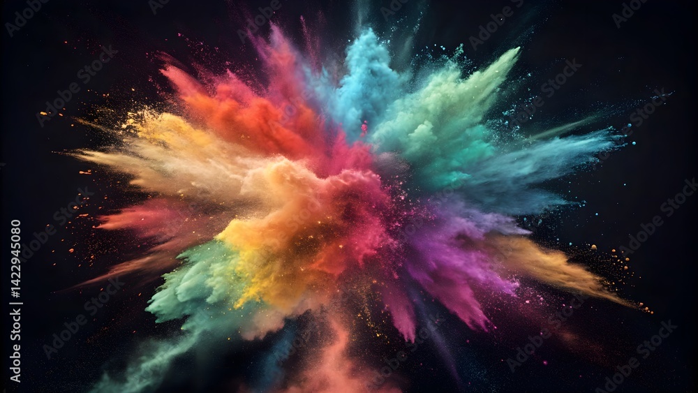 Wall mural a dynamic visual of particles radiating outward from the center, simulating an explosion of energy. 