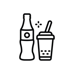 Black line icon for cold drink
