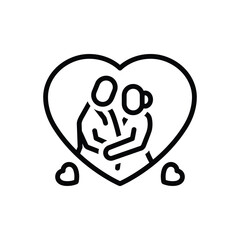 Black line icon for romance