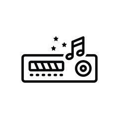 Black line icon for stereo