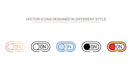 On Button icon design with white background stock illustration