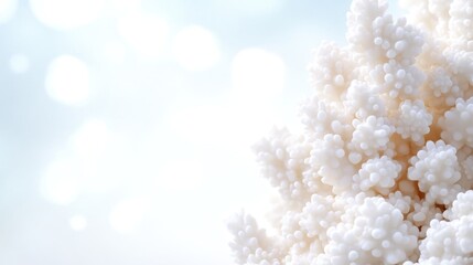 Close-up of a delicate white coral, soft light