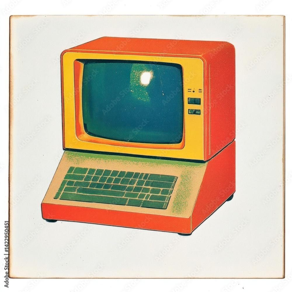 Canvas Prints computer electronics vintage retro.