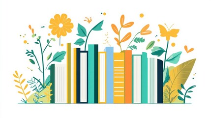 Colorful Book Sales Statistics by Genre on White Background