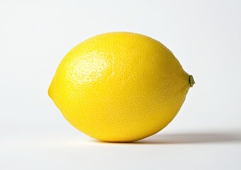 Single bright yellow lemon