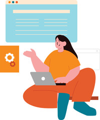 Woman Working on Website Development 