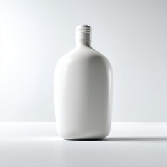Minimalist White Bottle on White Background