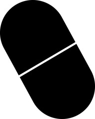 Pills Medical And Healthcare Icon in flat. Pill capsules, tablets Medical symbol, sign isolated on transparent background