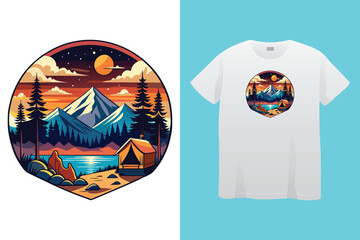 Camping is my happy place t shirt design. camping sayings and quotes t shirt