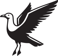 Seagull silhouette vector EPS, perfect for coastal themes, bird icons, oceanside graphics, wildlife illustrations, and nautical design projects.