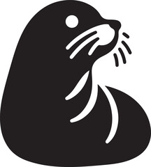 Seal silhouette vector EPS, perfect for marine wildlife graphics, ocean-themed designs, animal icons, educational content, and nature artwork.