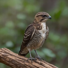 Fototapeta premium Antillean Nighthawk bird on piece of wood