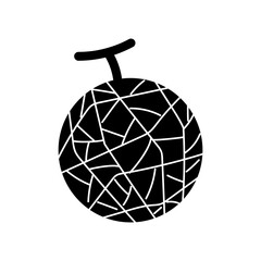 メロンのイラスト-モノクロ