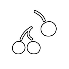 さくらんぼのイラスト-線画