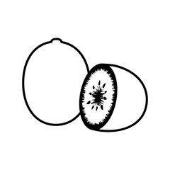 キウイのイラスト-線画