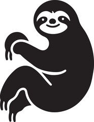 Sloth silhouette vector EPS, perfect for wildlife designs, jungle animal icons, slow-moving creature graphics, and nature-inspired projects.