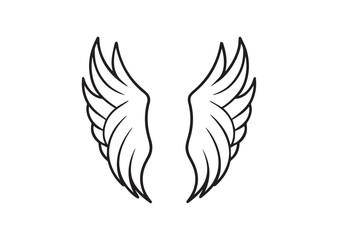 Fototapeta premium Angel Wing Silhouette Vector