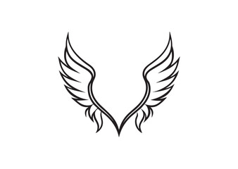 Obraz premium Angel Wing Silhouette Vector