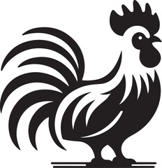 Rooster silhouette vector EPS, perfect for farm animal icons, logos, or rural-themed designs. Clean and scalable for any project.