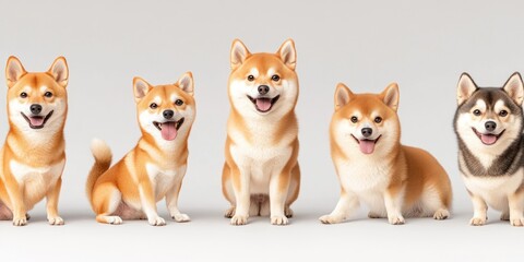 Five Adorable Dogs Sitting In A Row