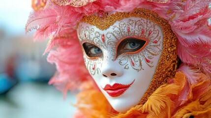 Venetian Carnival Mask: A Portrait of Elegance and Mystery