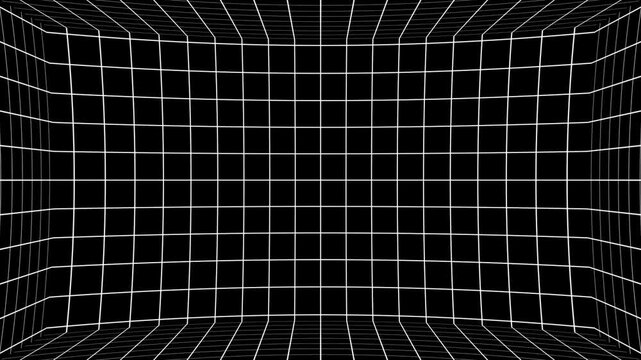 Black and white grid room, Futuristic virtual space animation background