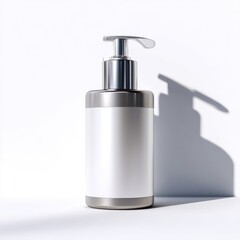 Fototapeta premium Silver Dispenser Bottle: Minimalist Beauty Product