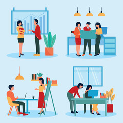 Business Team Collaboration: Diverse Workplace Scenarios
