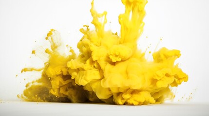 Captivating Yellow Ink Cloud Explosion, A Mesmerizing Display of Color and Fluidity