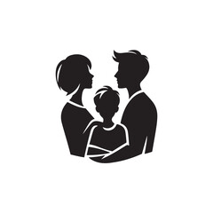 family isolated vector silhouette clip art illustration