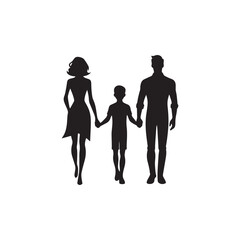 family isolated vector silhouette clip art illustration