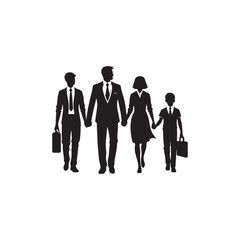 family isolated vector silhouette clip art illustration