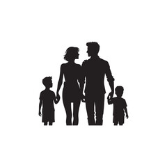 family isolated vector silhouette clip art illustration