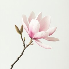 Delicate pink magnolia flower in full bloom photography blossom minimalist.