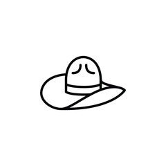 Cowboy Hat icon. Simple cowboy hat icon, symbolic of western culture, fashion, and ranch life. Suitable for use in apps, websites, or materials related to American history. Vector illustration