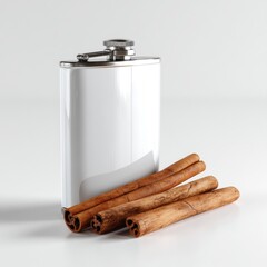 Hip Flask and Cinnamon Sticks: Aromatic Still Life