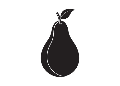 recommend clip art: Pear fruit silhouette vector