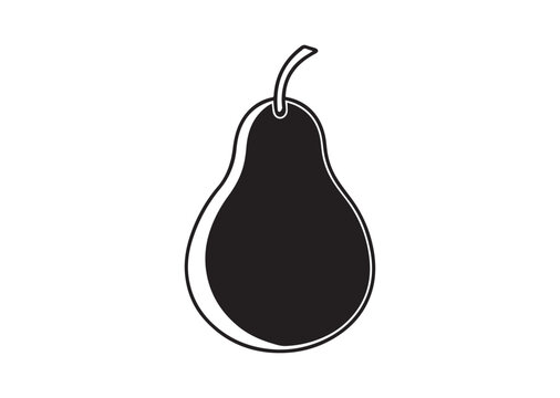 recommend clip art: Pear fruit silhouette vector