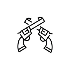 Flintlock Pistol icon. Simple flintlock pistol icon for social media, app and web design. Vector illustration.